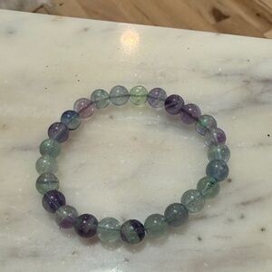 Green and Purple Beaded Bracelet